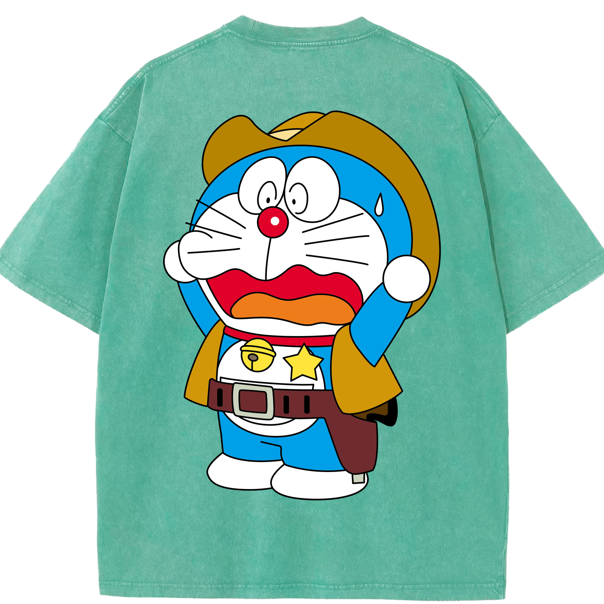 （画像用） ドラえもん Doraemon 綿100% ヴィンテージ風 半袖Tシャツ（背面プリント）